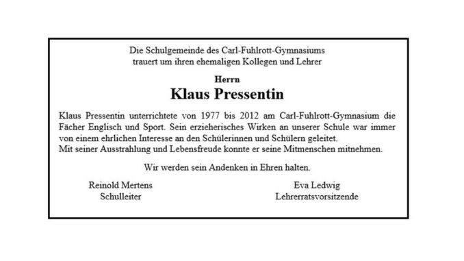 Traueranzeige-Klaus-Pressentin